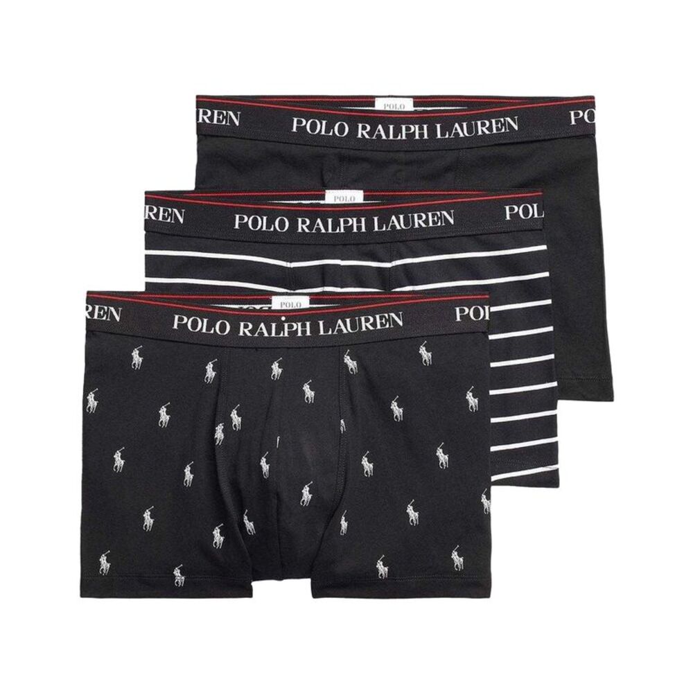 Ralph Lauren Mens Assorted Designs Boxer Shorts (Pack of 3) / Black
